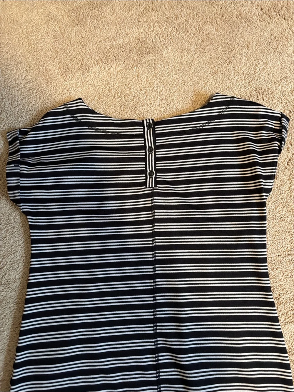 Talbots Black & White Striped Pocket Shift Dress - Picture 6 of 7
